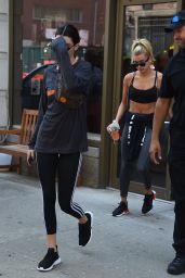 Hailey Baldwin - Leaving the Gotham Gym with Kendall Jenner in NY 08/01/2017