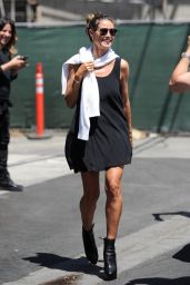 Heidi Klum in Black Minni Dress - Leaving Celebrity Hair Salon in Beverly Hills 08/18/2017