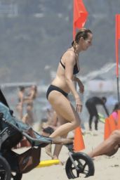 Helen Hunt in Bikini - Boogie Boarding in Santa Monica 08/16/2017