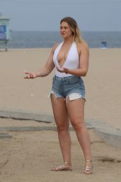 Iskra Lawrence - Films a Project at Venice Beach in LA 08/14/2017