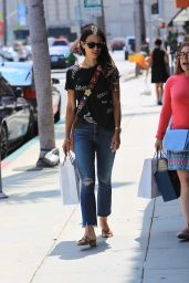 Jordana Brewster Casual Style - Shopping in Beverly Hills, CA 08/23/2017