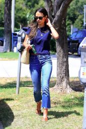 Jordana Brewster in Jeans - Shopping in Beverly Hills 08/16/2017