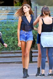Kaia Gerber Leggy in Jeans Shorts - Shopping in Malibu 08/30/2017