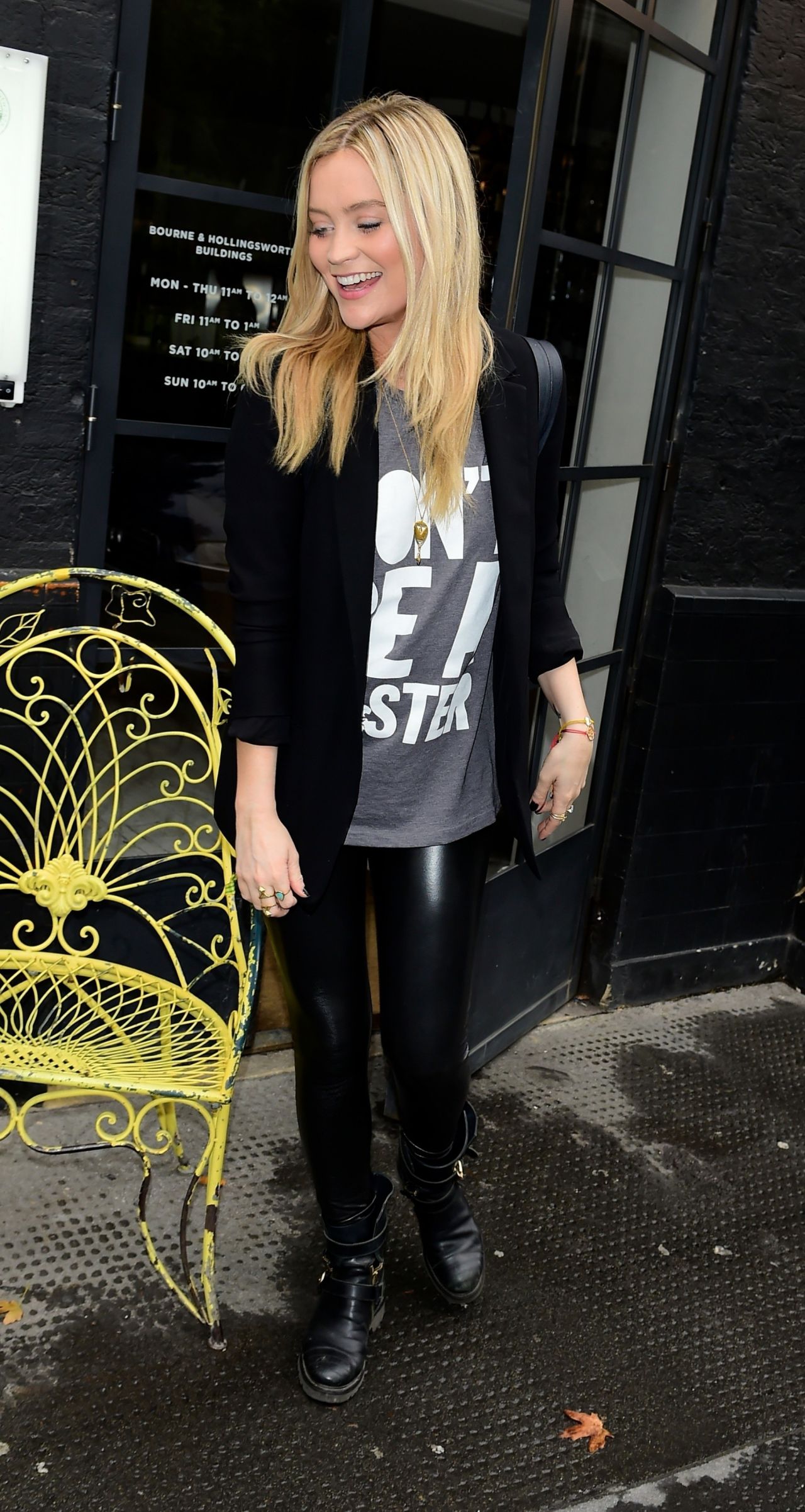 Laura Whitmore - Arrives at Bourne and Hollingsworth Buildings in