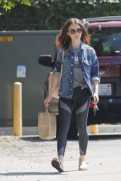 Lily Collins Carrying a To-Go Bag From Kreation - West Hollywood 07/31/2017