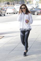 Lily Collins in Spandex - Grabs Some Ice Tea in Beverly Hills 08/17/2017