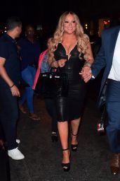 Mariah Carey in Tight Leather Dress - After Her Madison Square Garden Concert 08/19/2017