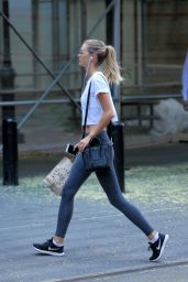 Megan Williams in Leggings - Walks Home From the Gym in Tribeca, NYC 08/01/2017