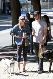 Melissa Benoist With Chris Wood on National Dog Day in Vancouver 08/26/2017