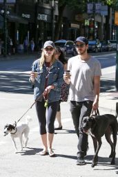 Melissa Benoist With Chris Wood on National Dog Day in Vancouver 08/26/2017