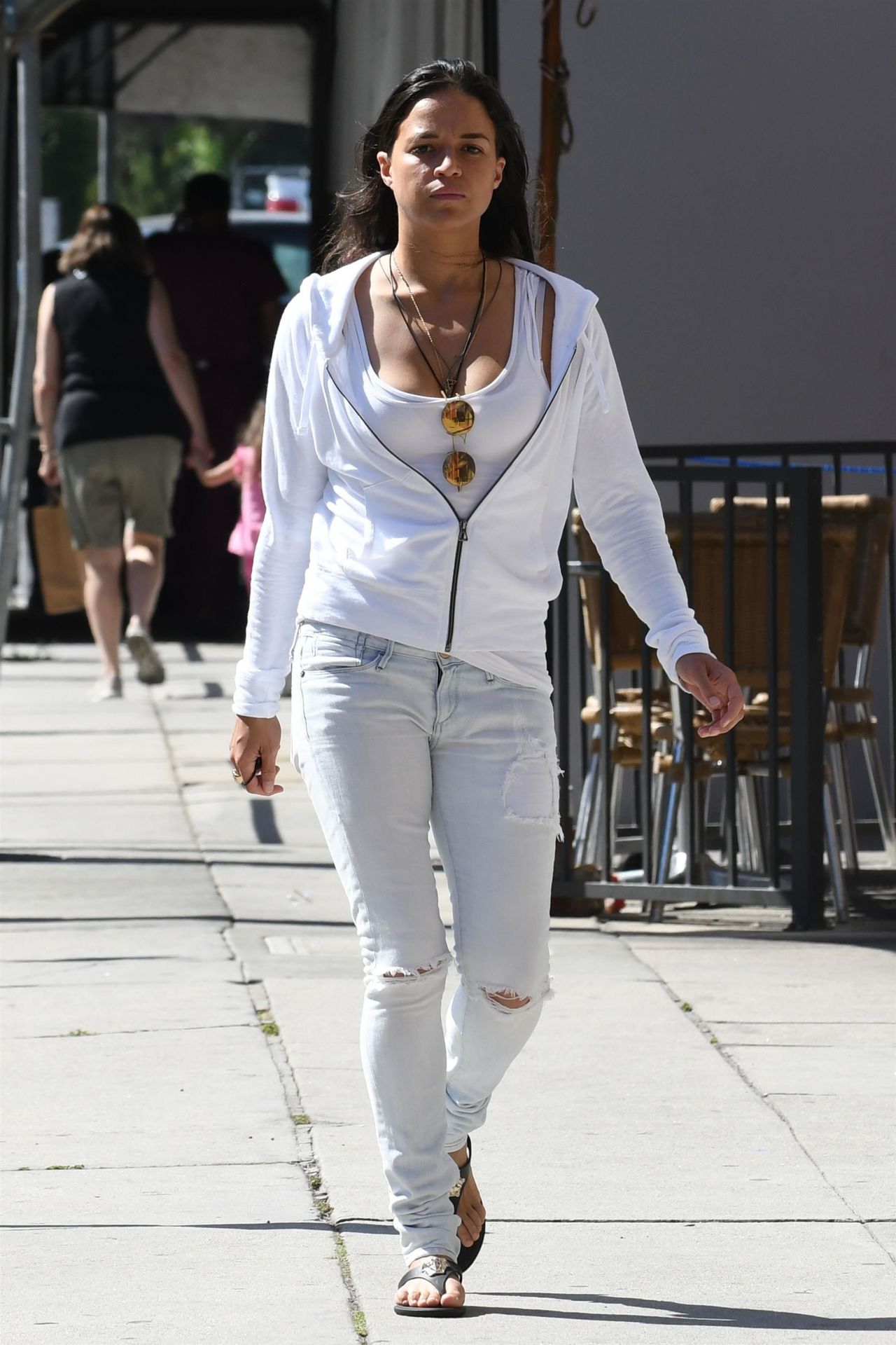 Michelle Rodriguez Street Style - Afternoon Out in Los Angeles 08/03