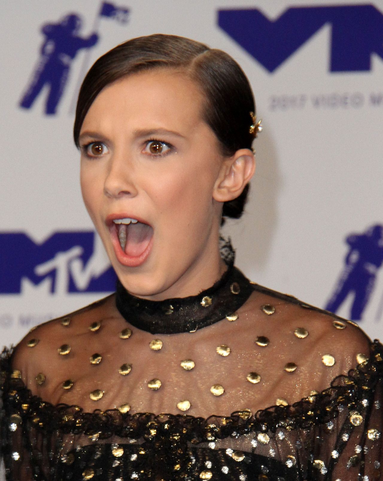 Millie bobby brown mouth open