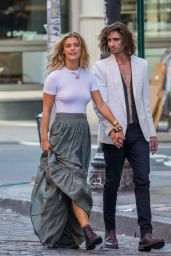 Nina Agdal and Singer Tyson Ritter - Photoshoot in Soho, NYC 08/24/2017
