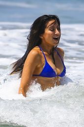 Noureen DeWulf in a Blue Bikini at the Beach in Santa Monica 08/04/2017