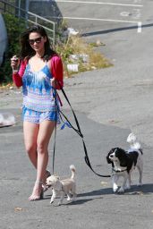 Olivia Munn - Walks Her Dogs in Burnaby, Canada 08/12/2017