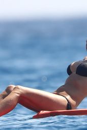 Pamela Anderson in a Black Bikini - French Riviera 08/04/2017