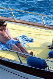 Pixie Lott Relaxing on Board Boat - Holiday in Italy 08/15/2017