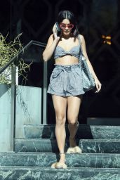 Vanessa Hudgens Wears Gingham Bra - West Hollywood 08/29/2017