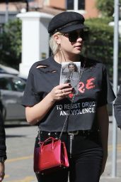 Ashley Benson Wearing a D.A.R.E. Top, Milan, Italy 09/20/2017