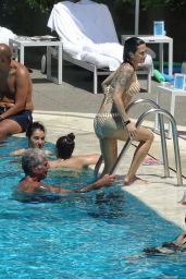 Asia Argento in Bikini at the Hotel Hilton’s Swimming Pool in Rome