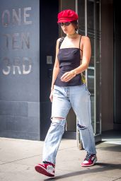 Bella Hadid in Ripped Jeans - NYC 09/07/2017