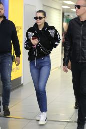 Bella Hadid in Travel Outfit - Malpensa Airport in Milan 09/24/2017