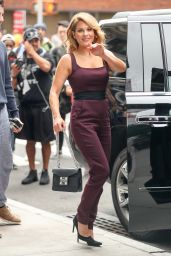 Candace Cameron Bure in a Burgundy Jumpsuit - New York City 09/18/2017