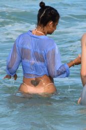 Christina Milian in Bikini - Beach in Miami 08/31/2017
