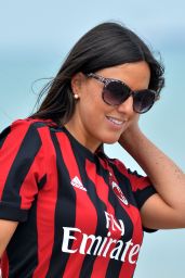 Claudia Romani in Leonardo Bonucci # 19 Team Jersey – Miami Beach 09/27/2017