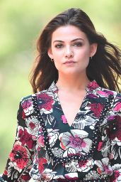 Danielle Campbell in a Floral Dress in NYC 09/06/2017