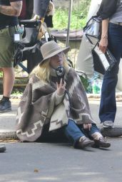 Elle Fanning - On the Set of Woody Allen Film in NYC 09/26/2017
