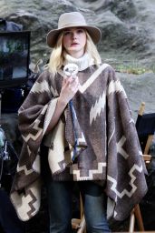 Elle Fanning - On the Set of Woody Allen Film in NYC 09/26/2017