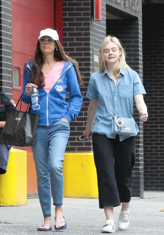 Elle Fanning - With Her Mother Heather Joy Arrington in NYC 09/02/2017