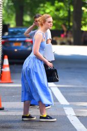 Elle Fanning - Woody Allen Film Set in NYC 09/25/2017