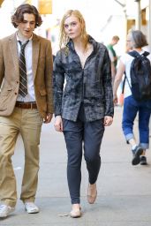 Elle Fanning - Woody Allen Film Set in NYC 09/25/2017