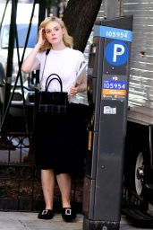 Elle Fanning - Woody Allen Film Set in NYC 09/29/2017