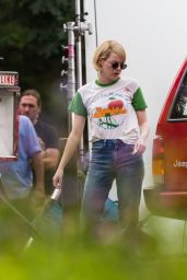 Emma Stone - Shooting Scenes on the Set of "Maniac" in Upstate New York 09/05/2017