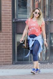 Hilary Duff in Leggings - Out in Beverly Hills 09/05/2017