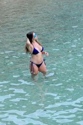 Imogen Thomas in Blue Bikini in Mallorca 09/02/2017