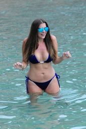 Imogen Thomas in Blue Bikini in Mallorca 09/02/2017