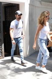 Jennifer Aniston in Ripped Jeans - New York City 07/19/2017