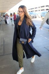 Jessica Alba in Travel Outfit - LAX Airport in Los Angeles 09/25/2017