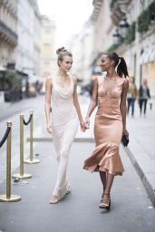 Josephine Skriver and Jasmine Tookes Arrive at the Ritz Hotel in Paris 09/29/2017