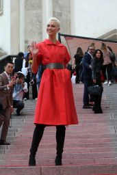 Karlie Kloss in Red - Milan, Italy 09/25/2017