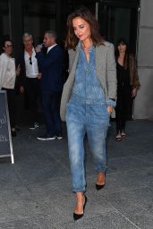 Katie Holmes - Wears a Jean Jumpsuit in NYC 09/07/2017