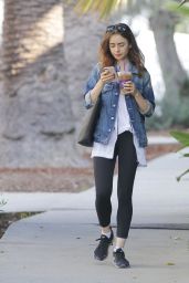 Lily Collins Street Style - Getting Some Iced Tea in Beverly Hills 09/06/2017