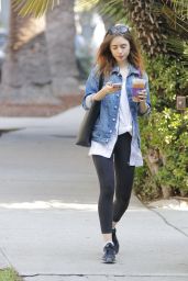 Lily Collins Street Style - Getting Some Iced Tea in Beverly Hills 09/06/2017