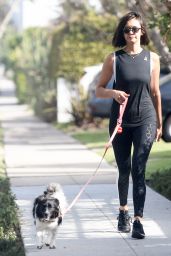 Nina Dobrev in Spandex - Taking Her Dog Out For a Walk in LA 09/11/2017