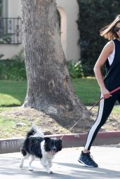 Nina Dobrev in Spandex - Taking Her Dog Out For a Walk in LA 09/11/2017