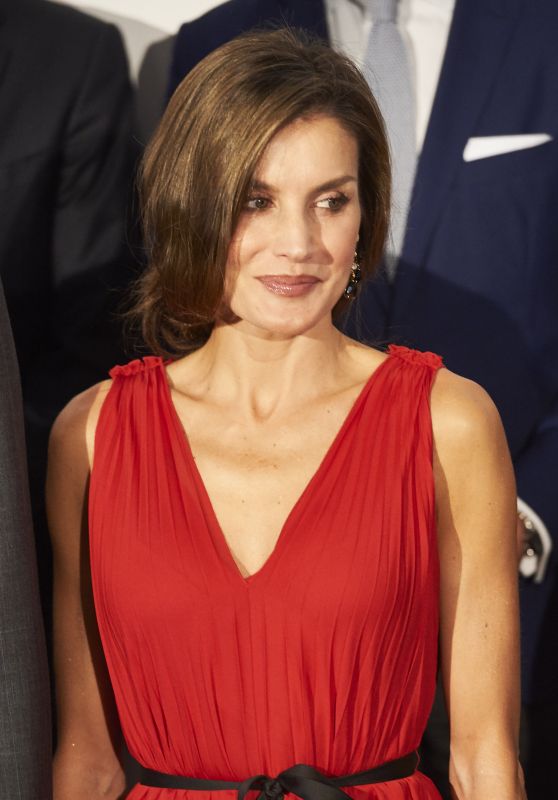 Queen Letizia of Spain at the Teatro Real in Madrid 09/21/2017